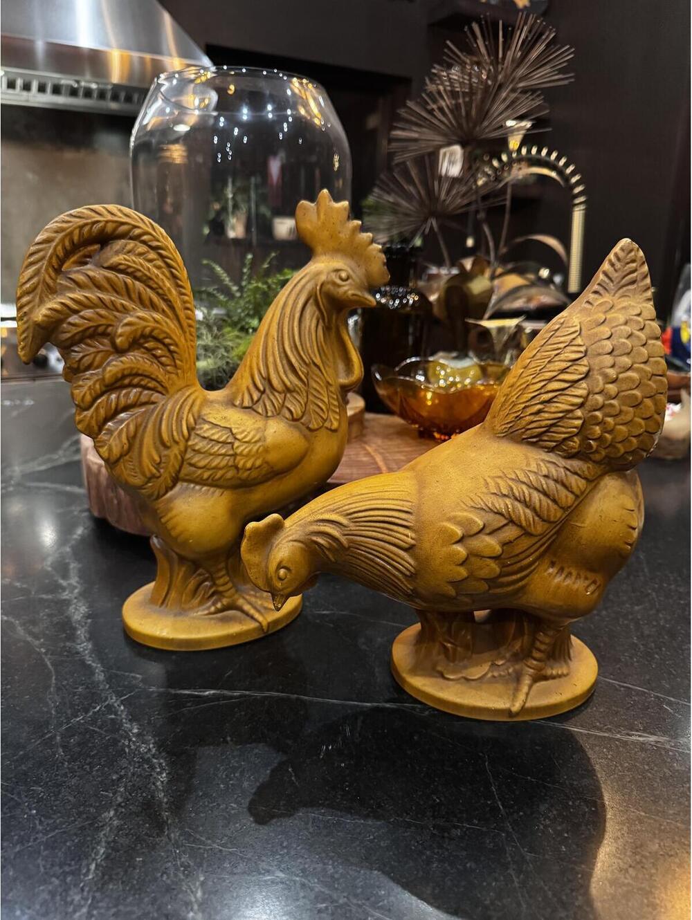 Royal Haeger Pottery Hen and Rooster, VIntage